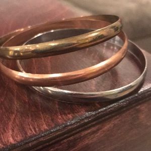 Set of 3 bangle bracelets, 2 7/8” diameter, 1/4” w
